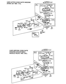 Carburetor Assemblies Diagram and Parts List for 402451-0691-XX  Briggs and Stratton Engine